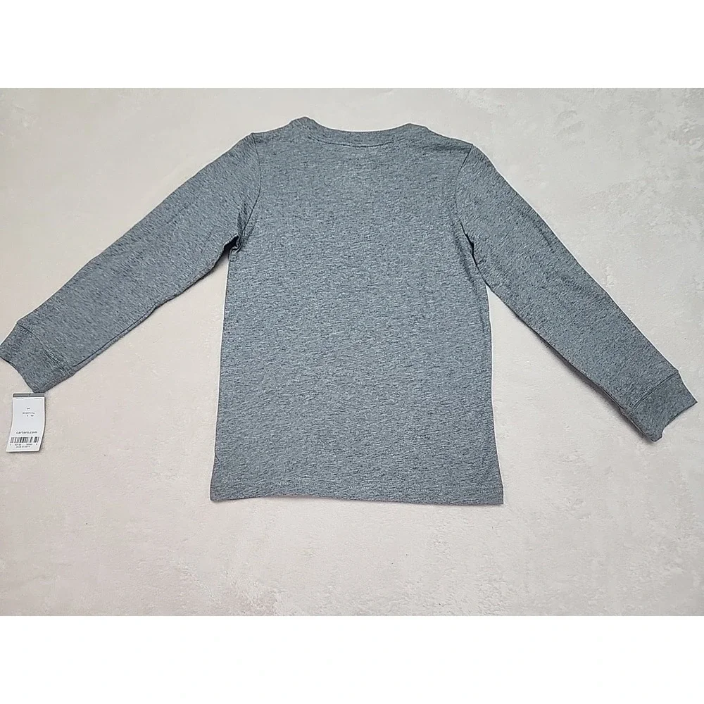 NWT Carter Long Sleeve Boys Gray Pocket T-shirt‎ Size 6